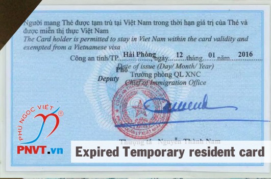 Expired temporary resident card