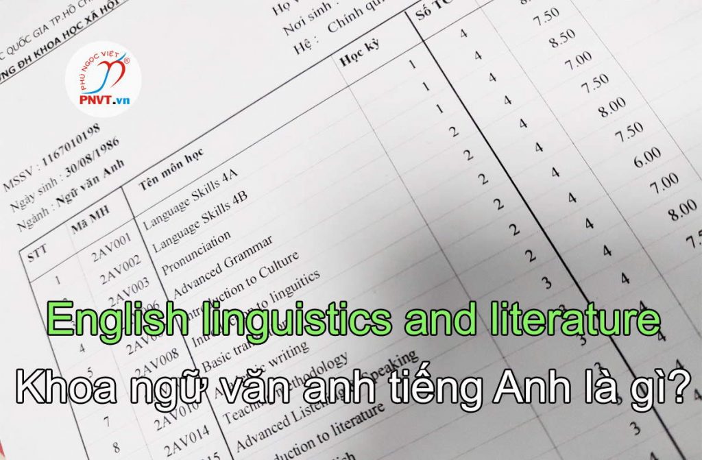 Khoa ngữ văn anh tiếng Anh là gì